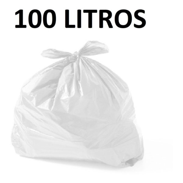 Saco De Lixo 100 Litros Super Reforçado Branco 100 Unidades
